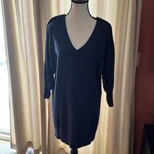 Stylish medium v-neck long sweater.